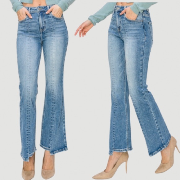 New In High Rise Ankle Flare Jeans